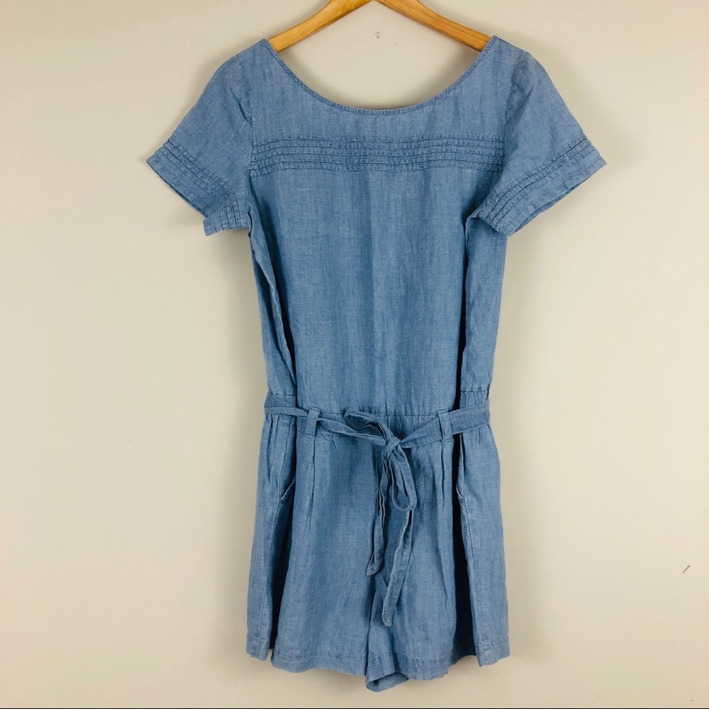 Ann Taylor LOFT Chambray Denim SS Romper